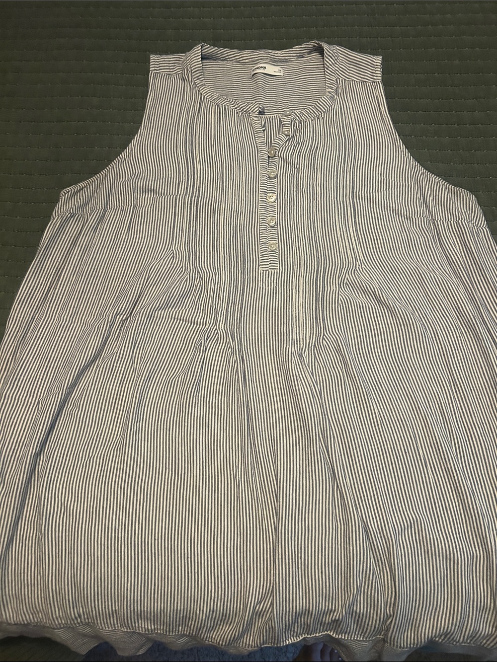 2X Sonoma Summer Dress Lot- Floral, Chambray & Striped - Picture 5 of 6